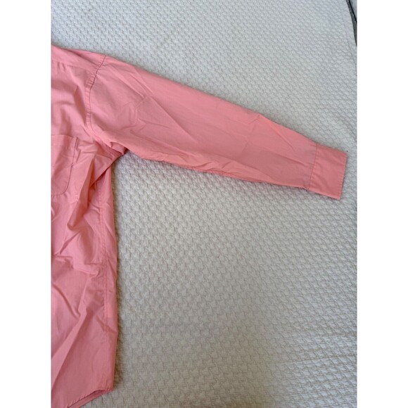 Izod Silky Poplin Shirt Button Down Dress | Peach Coral | Mens Size 16 (32/33) - Picture 4 of 12